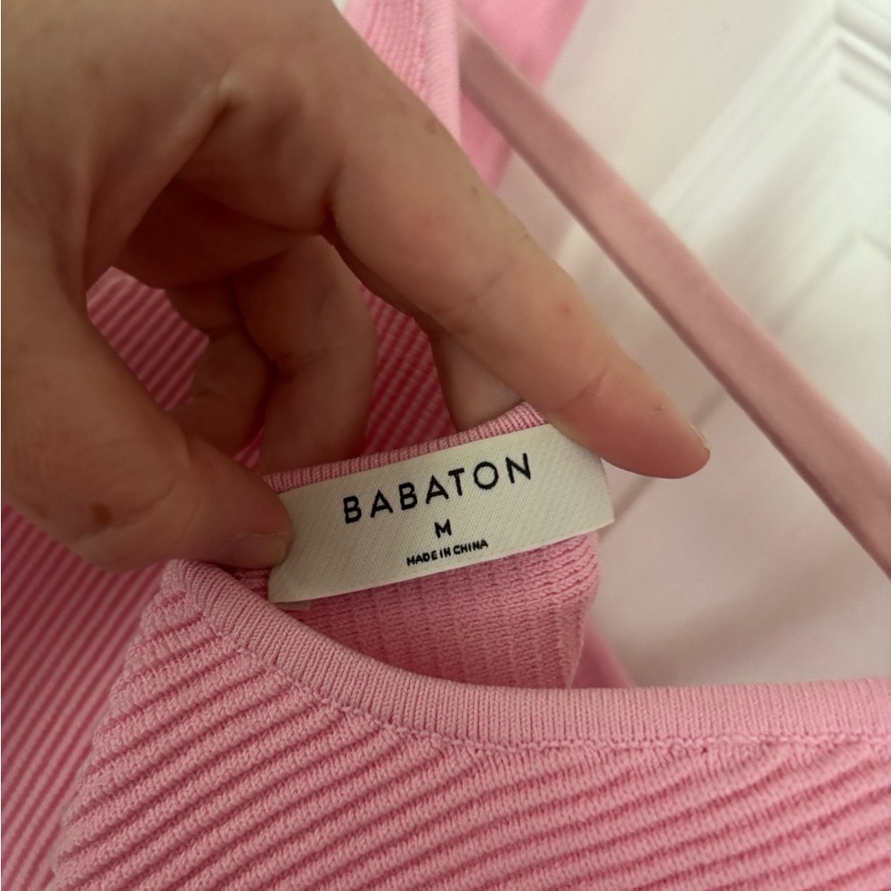 Babaton Pink Ribbed Tank Top - Picture 3 of 3